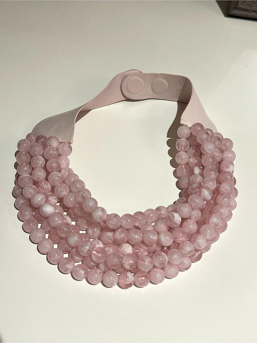 Pink Beaded Statement Necklace